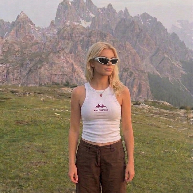 Wild Together Racer Tank Top — Women's Mountain Graphic