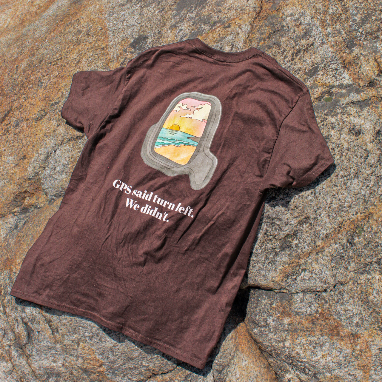 GPS Said Turn Left T-Shirt — Retro Airplane Window Road Trip Tee