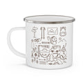 Alva Personalized "Our Trails" Enamel Mug – Custom Names & Hiking Illustration