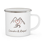 Alva Personalized "Our Trails" Enamel Mug – Custom Names & Hiking Illustration